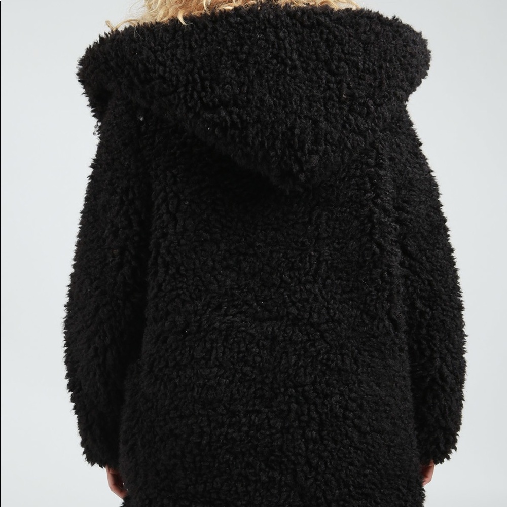 Vintage Style Shaggy Coat- BLACK - Picture 7 of 8